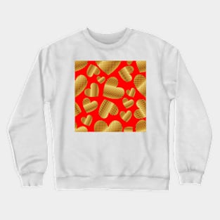 An abundance of golden hearts on red Crewneck Sweatshirt